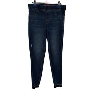 Spanx Denim Distressed Raw Edge Hem‎ Skinny Jeans Size Large